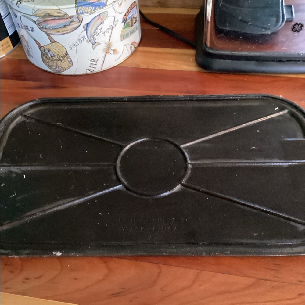 🇺🇸 Grinnell CAST IRON 17” Flat Griddle w/ Handles U.S.A. So Awesome